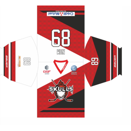 Maillot de match rouge - Les Skulls de Melun